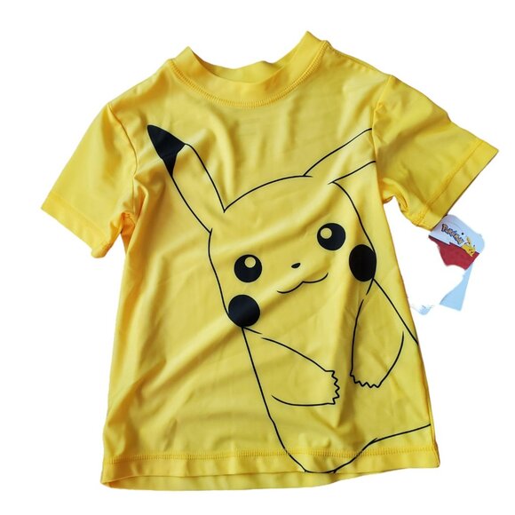 NEW Pokemon Swim Short Sleeve Shirt Rashguard Boy Size‎ Small - Picture 1 of 4